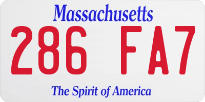 MA license plate 286FA7