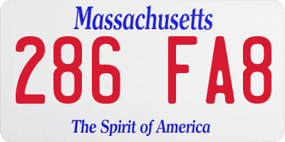 MA license plate 286FA8