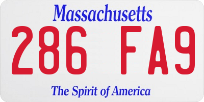 MA license plate 286FA9