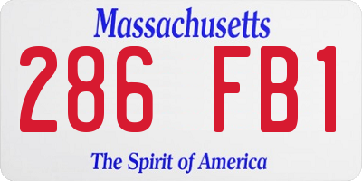 MA license plate 286FB1