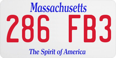 MA license plate 286FB3