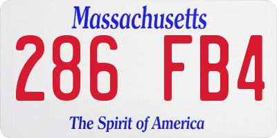 MA license plate 286FB4