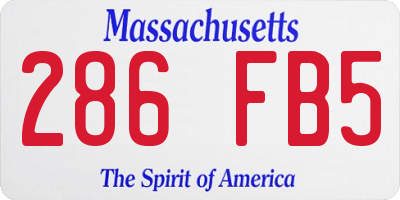 MA license plate 286FB5
