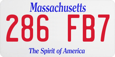 MA license plate 286FB7