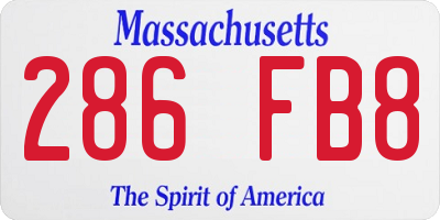 MA license plate 286FB8