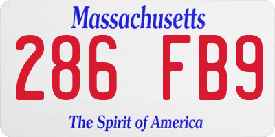 MA license plate 286FB9