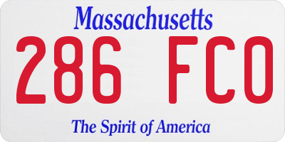 MA license plate 286FC0