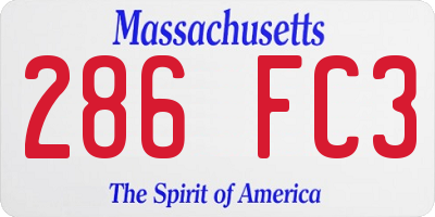 MA license plate 286FC3
