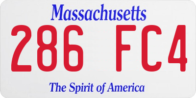 MA license plate 286FC4