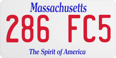MA license plate 286FC5