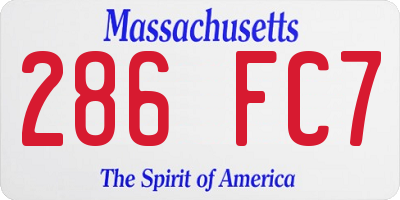 MA license plate 286FC7