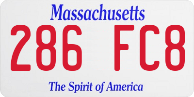 MA license plate 286FC8