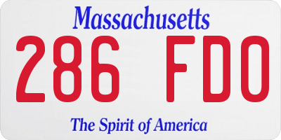 MA license plate 286FD0