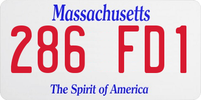 MA license plate 286FD1