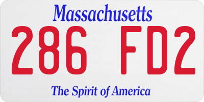 MA license plate 286FD2