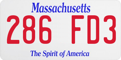 MA license plate 286FD3