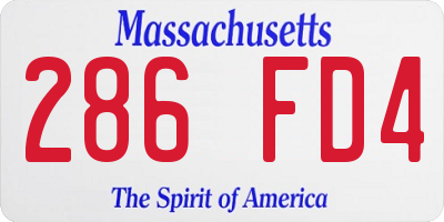 MA license plate 286FD4