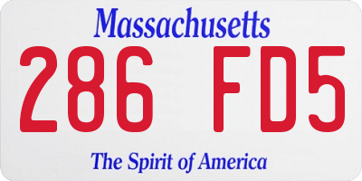 MA license plate 286FD5
