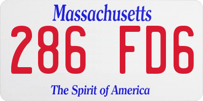 MA license plate 286FD6