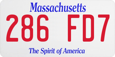 MA license plate 286FD7