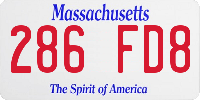 MA license plate 286FD8