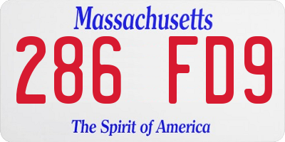 MA license plate 286FD9