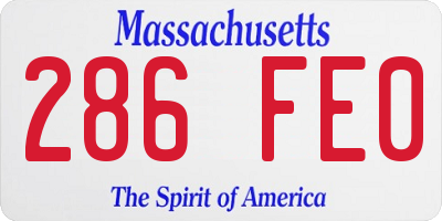 MA license plate 286FE0