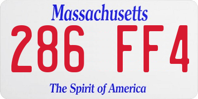 MA license plate 286FF4
