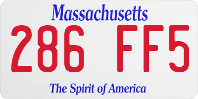 MA license plate 286FF5