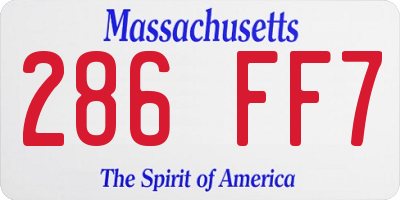 MA license plate 286FF7