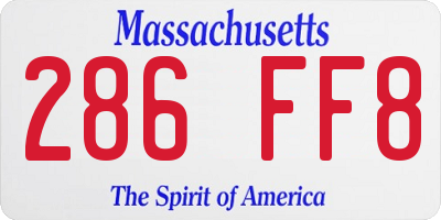 MA license plate 286FF8