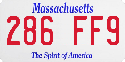 MA license plate 286FF9