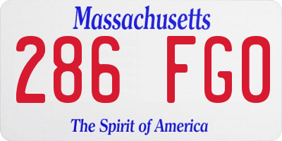MA license plate 286FG0