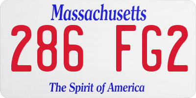 MA license plate 286FG2