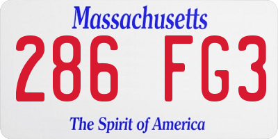 MA license plate 286FG3