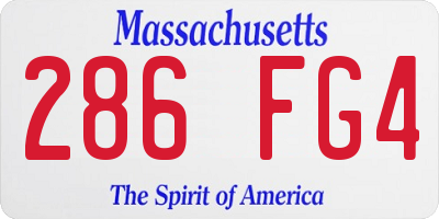 MA license plate 286FG4