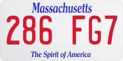 MA license plate 286FG7