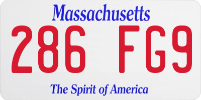 MA license plate 286FG9