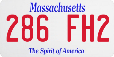 MA license plate 286FH2