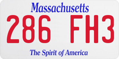 MA license plate 286FH3