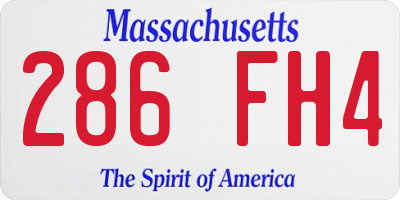 MA license plate 286FH4