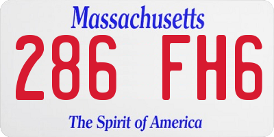 MA license plate 286FH6