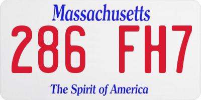 MA license plate 286FH7