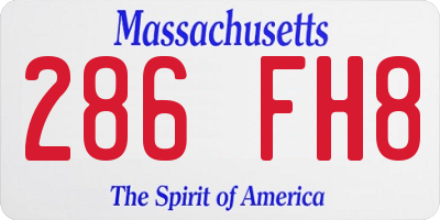 MA license plate 286FH8