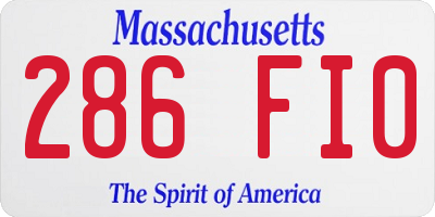 MA license plate 286FI0