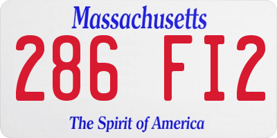 MA license plate 286FI2