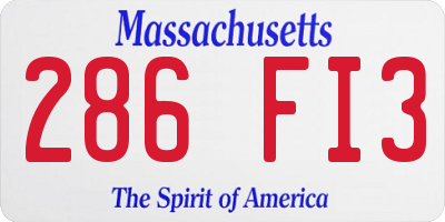 MA license plate 286FI3