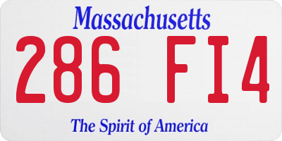 MA license plate 286FI4