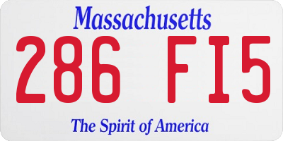 MA license plate 286FI5