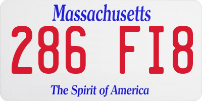 MA license plate 286FI8